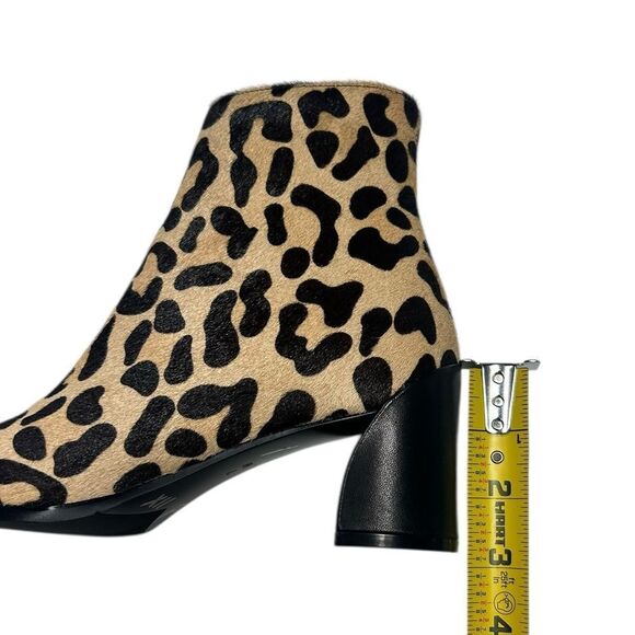 Van Eli Calf Hair Leopard Print Ankle Boots Size 7 Block Heel Cheetah Print - Picture 12 of 15